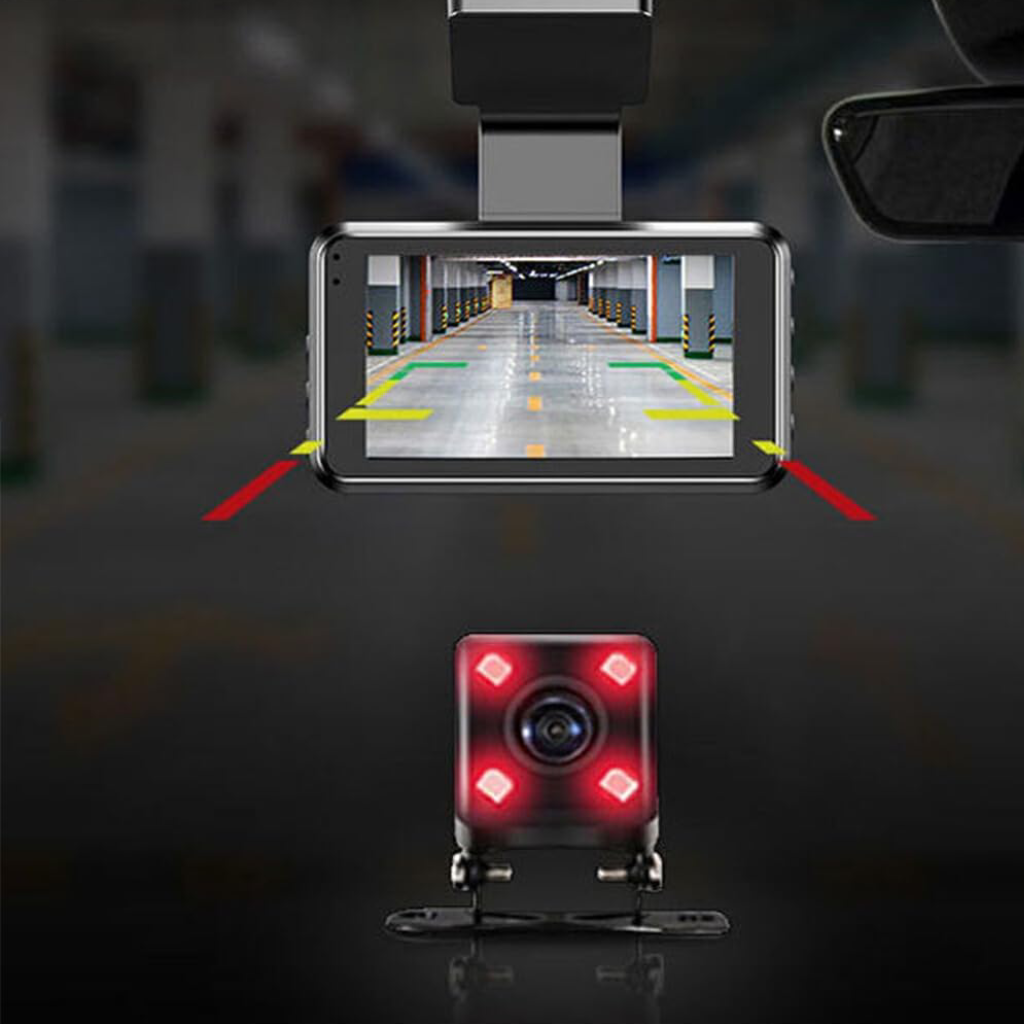 WiFi Car Camera 1080P – Dual Lens with 3" IPS Screen, Night Vision and 24h Parking Mode
