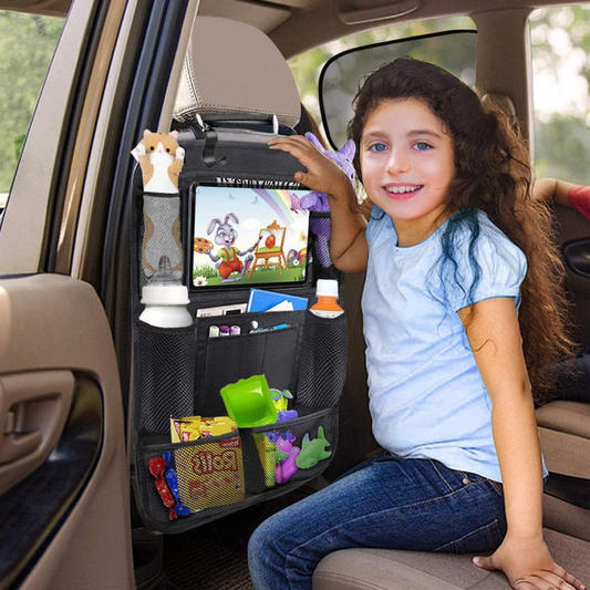 Car Back Seat Organizer – Tablet Holder, Multiple Pockets, Protective Cover