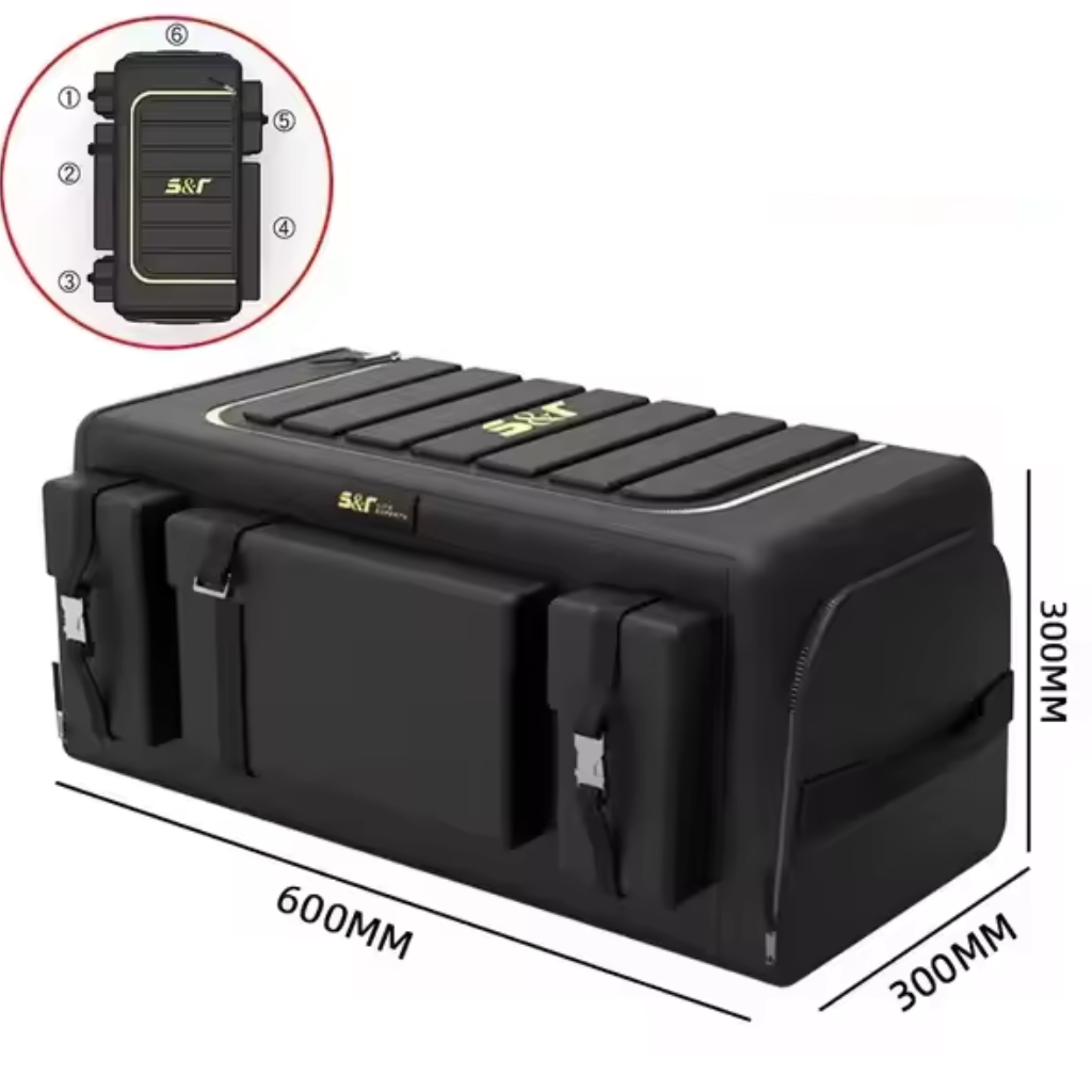 Trunk Organizer with Lid – 70L Foldable Oxford Fabric Box with Multi-Pockets