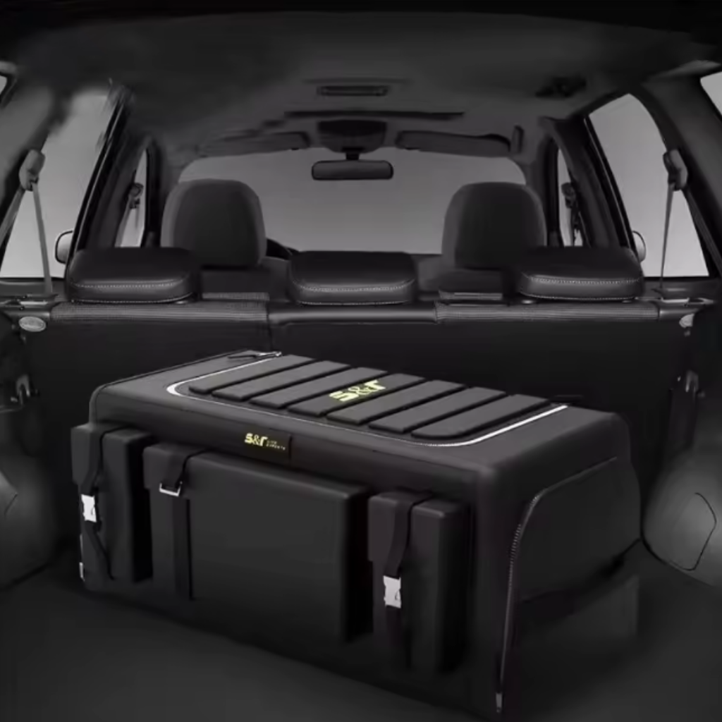 Trunk Organizer with Lid – 70L Foldable Oxford Fabric Box with Multi-Pockets