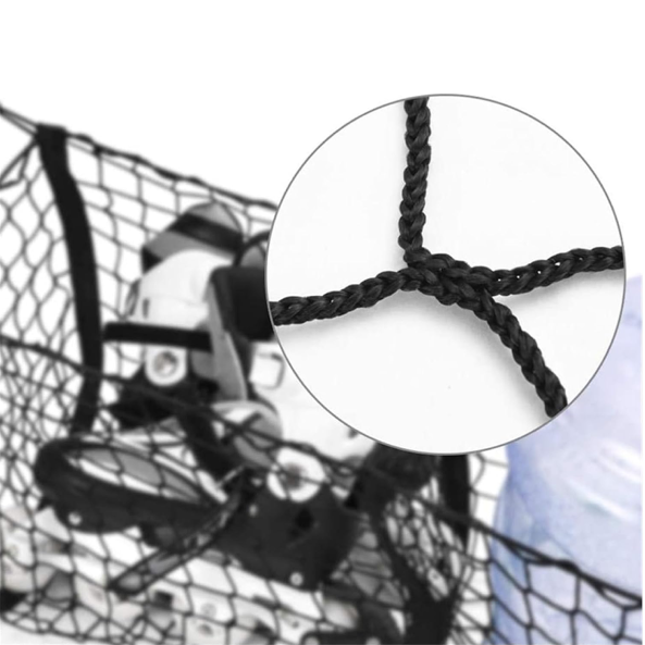 Universal Cargo Net Support – Elastic Nylon Mesh with 4 Pockets &amp; Hooks