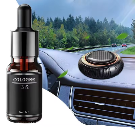 Solar Aromatherapy Diffuser for Car – Solar-Powered Air Freshener with Marine Scent and Essential Oil Extension